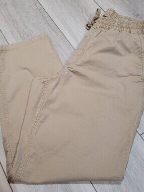 Vans Men's Relaxed Fit Elastic Drawstring Waist Chino Khakis Medium Beige Casual